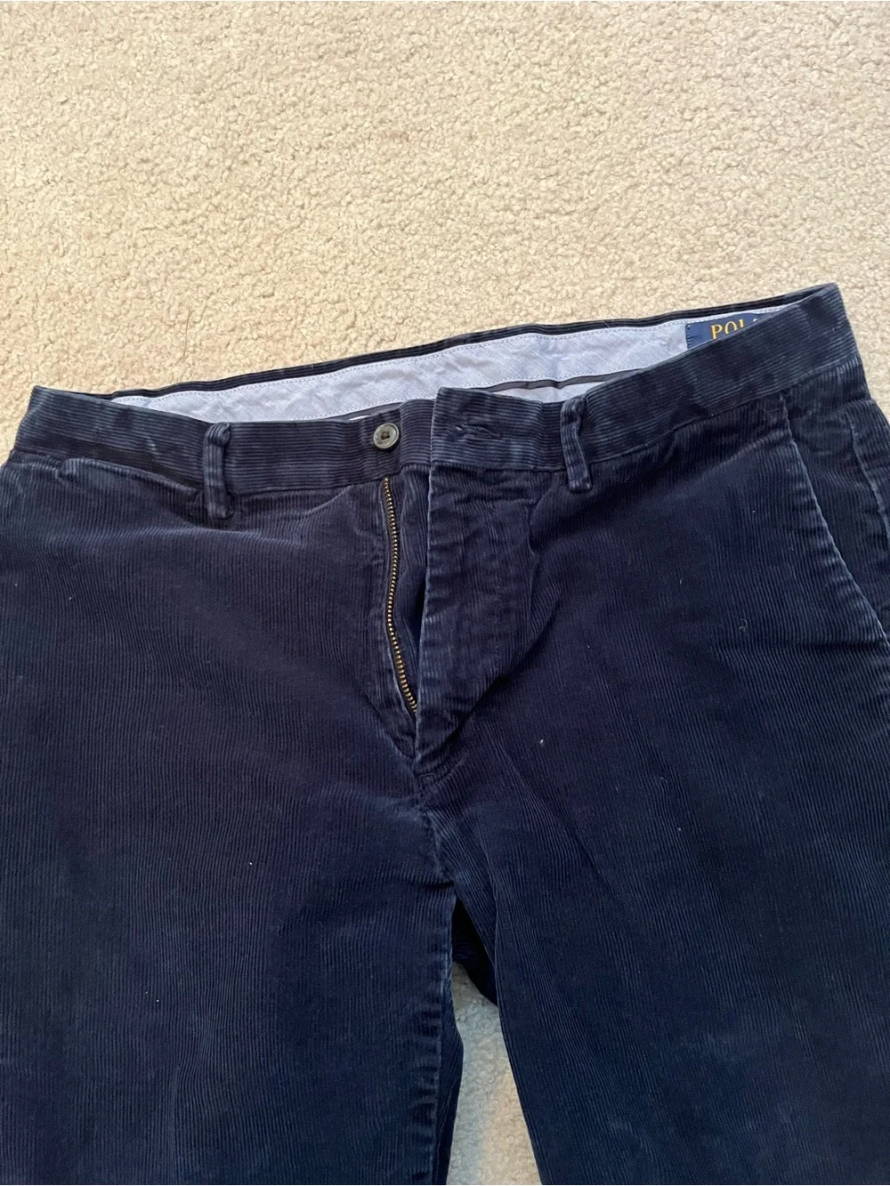 Ralph Lauren Navy Corduroy Classic Fit Trousers